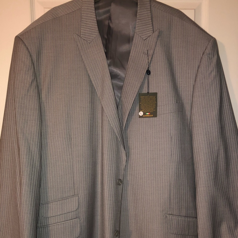 Zandello 60L Gray Multi-Stripe Sportcoat